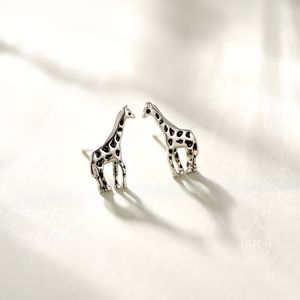 Sterling Silver Cute Little Giraffe Stud Earrings - Hand Painted Enamel - Cute, Fun, Whimsical and Pretty Jewellery. Bundle Available