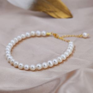 Sterling Silver Freshwater Baroque Pearl Bracelet, Silver or Gold, Genuine 6mm Fresh Water Pearls, Natural Pearl Bracelet, Ivory Pearls