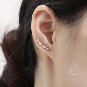 Star Constellation Crawler Earrings in Sterling Silver, Silver or Gold or Rose Gold,  Star Ear Crawlers, Ear Climbers